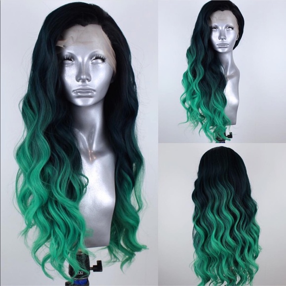 ❌SOLD❌ Lace Front Green Mermaid Ombré Wig - Picture 1 of 3